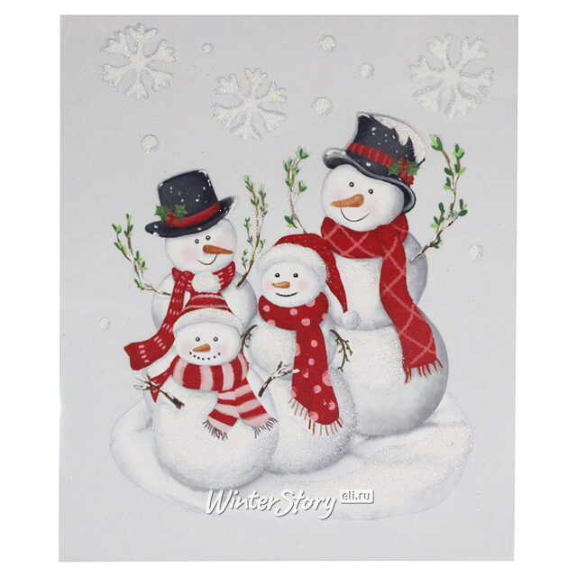 Новогодняя наклейка на окно Snowman Family 29*35 см Peha (Пеха)