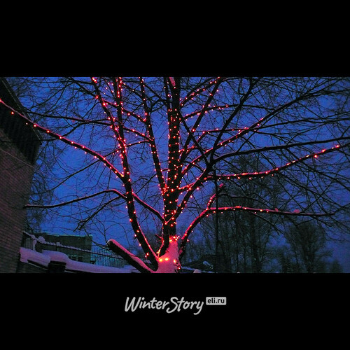 Гирлянды на дерево Клип Лайт Quality Light 60 м, 600 красных LED ламп, черный ПВХ, IP44 BEAUTY LED