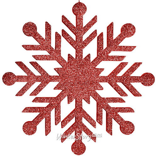 Украшение на потолок Снежинка 30 см красная, пеноплекс МанузинЪ