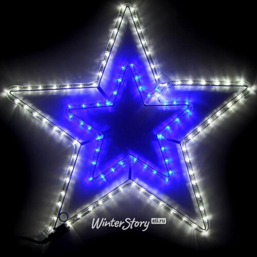Светодиодная Звезда Вега 52 см, 108 холодных белых/синих LED ламп, соединяемая, IP44 Snowhouse