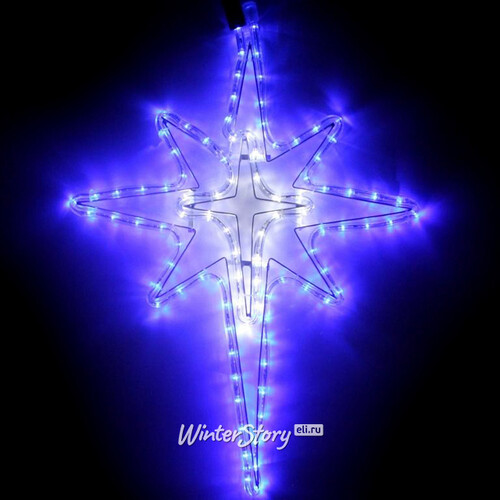 Светодиодная Рождественская Звезда 52 см, 122 холодные белые/синие LED лампы, соединяемая, IP44 Snowhouse