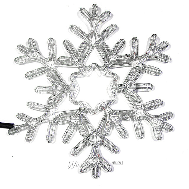 Светодиодная Снежинка Кристальная 72 см, холодная белая с синим, 378 LED ламп, соединяемая, IP44 Snowhouse