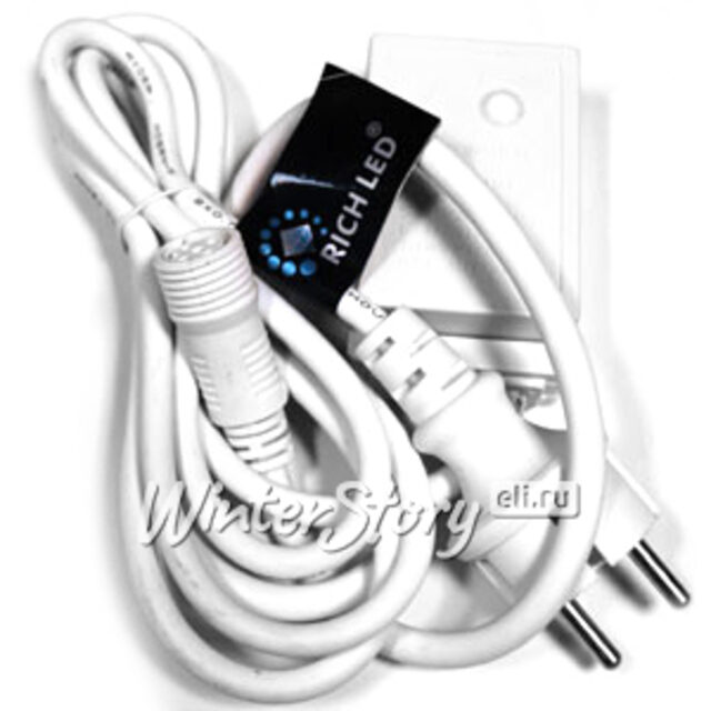 Силовой провод с контроллером для подключения сеток Rich LED 1.5 м белый Rich Led