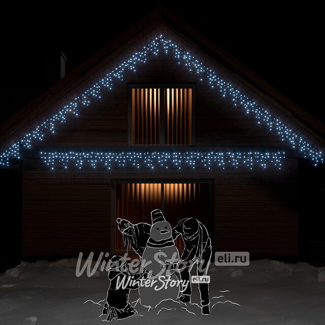 Светодиодная бахрома 3*0.5 м, 112 холодных белых LED ламп, черный КАУЧУК+ПВХ, соединяемая, IP54 Rich Led