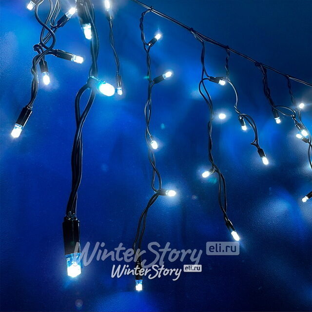 Светодиодная бахрома Rich Led Cap 3.1*0.5 м, 112 холодных белых LED ламп, черный КАУЧУК, соединяемая, IP65 Rich Led