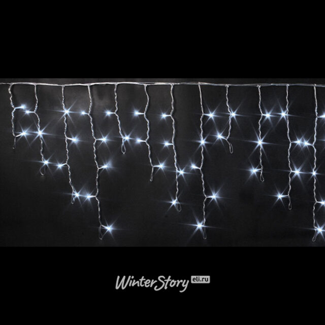 Светодиодная гирлянда Бахрома Rich Led Cap 3*0.5 м, 112 холодных белых LED ламп, прозрачный ПВХ, соединяемая, IP65 Rich Led