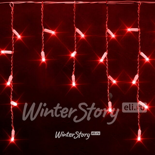 Светодиодная бахрома Rich Led Cap 3*0.5 м, 112 красных LED ламп, белый КАУЧУК, соединяемая, IP65 Rich Led