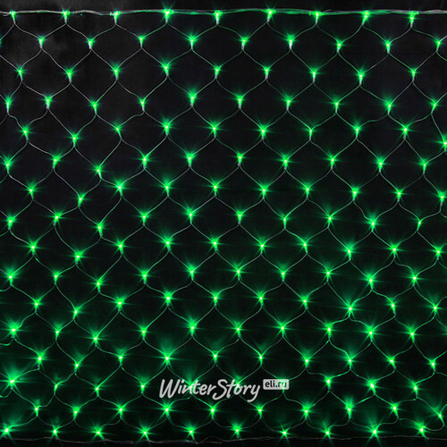 Гирлянда Сетка 2*3 м, 384 зеленых LED ламп, прозрачный ПВХ, соединяемая, контроллер, IP54 Rich Led