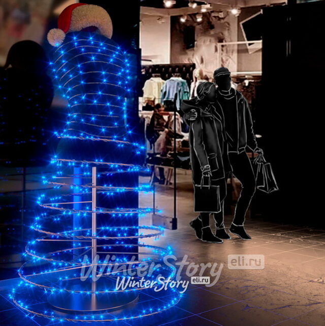 Светодиодная гирлянда 100 синих LED ламп 10 м, прозрачный СИЛИКОН+ПВХ, соединяемая, IP54 Rich Led