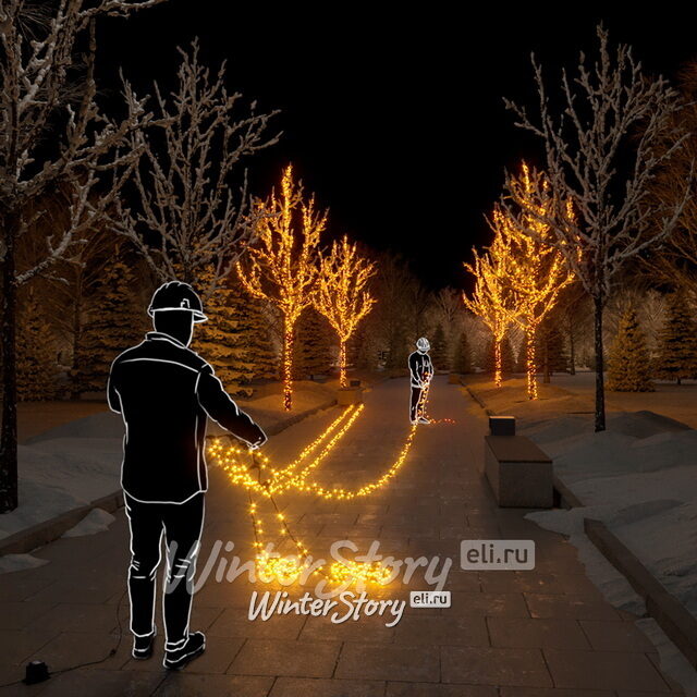 Гирлянды на деревья Клип Лайт - Спайдер 100 м, 1000 желтых LED ламп, черный КАУЧУК+ПВХ, IP54 Rich Led