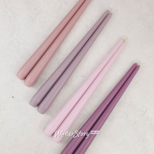 Высокие свечи 40 см Андреа Velvet роза menta, 10 шт Candleslight