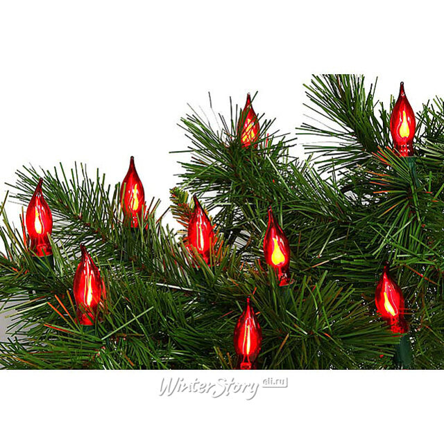 Гирлянда Пламя Свечи, 25 красных ламп 10 м, зеленый ПВХ Holiday Classics (Холидэй Классик)