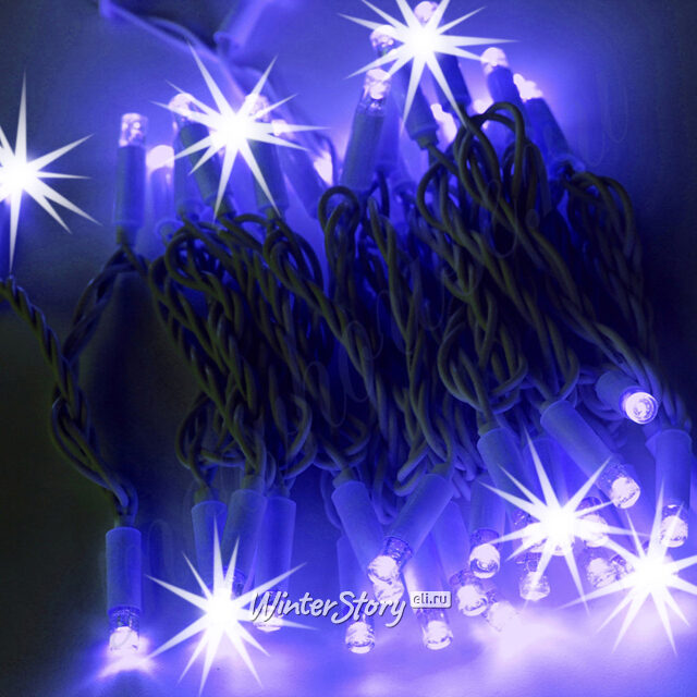 Гирлянда светодиодная Super Rubber 120 синих LED, 12 м, холодное мерцание, белый каучук, соединяемая, IP44 Snowhouse