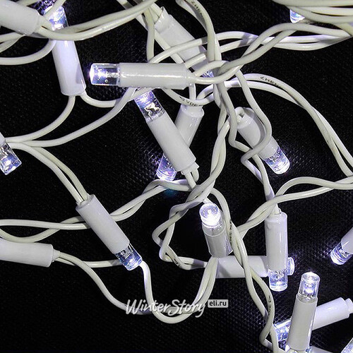 Гирлянда светодиодная Super Rubber 120 холодных белых LED, 12 м, мерцание, белый каучук, соединяемая, IP44 Snowhouse
