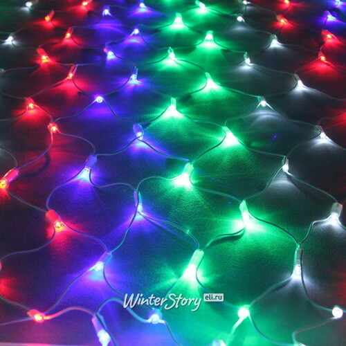 Гирлянда сетка Super Rubber 1.9*1.6 м, 320 разноцветных LED ламп, белый каучук, соединяемая, IP65 Snowhouse