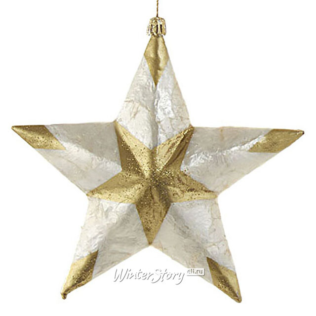 Елочная игрушка Звезда Виваче - Capiz Shell 13 см, подвеска Kurts Adler