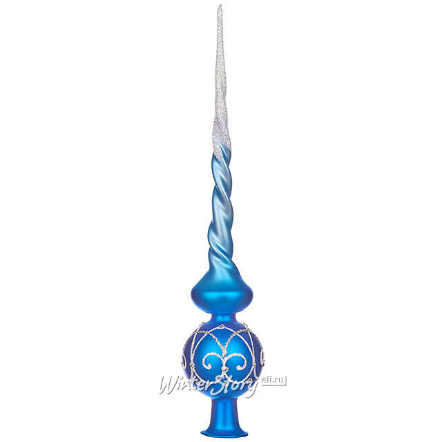 Верхушка Энергия 26 см синяя, стекло Фабрика Елочка