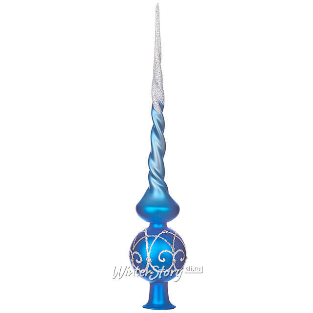 Верхушка Энергия 26 см синяя, стекло Фабрика Елочка