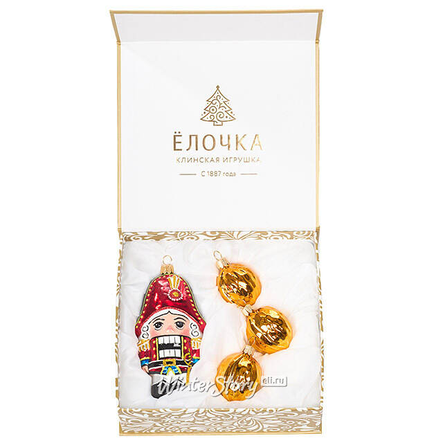 Набор стеклянных елочных игрушек Сувенир - Щелкунчик 5-12 см, 4 шт Фабрика Елочка