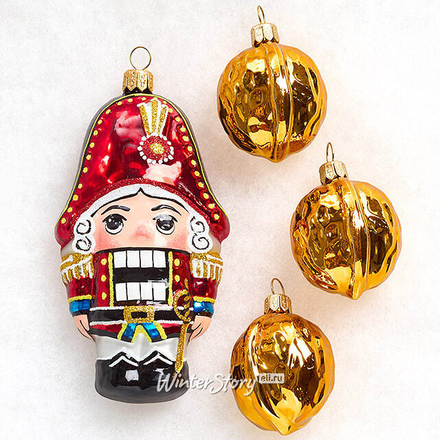 Набор стеклянных елочных игрушек Сувенир - Щелкунчик 5-12 см, 4 шт Фабрика Елочка