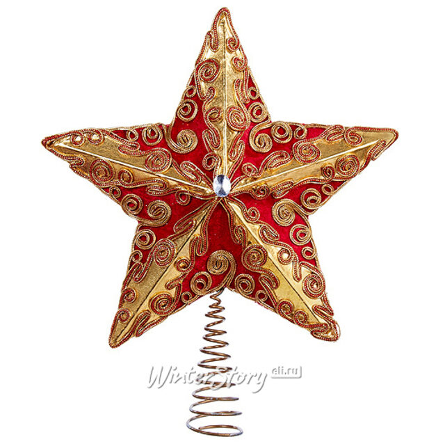 Верхушка на елку Звезда Королевская 35 см красная Kurts Adler