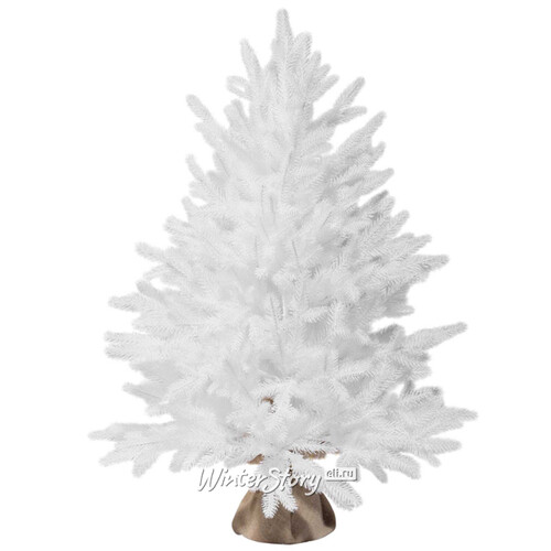 Настольная белая елка в мешочке Сапфир 80 см, ЛИТАЯ 100% Царь Елка
