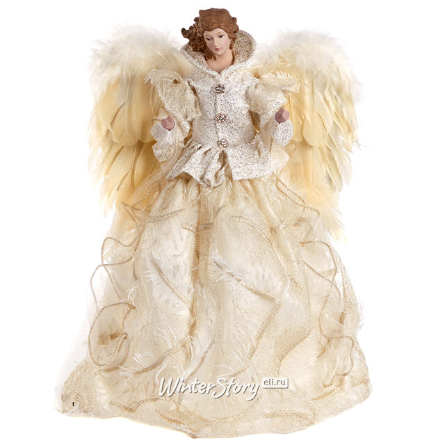 Верхушка на елку Ангел - Благовестник 41 см в кремовом Goodwill