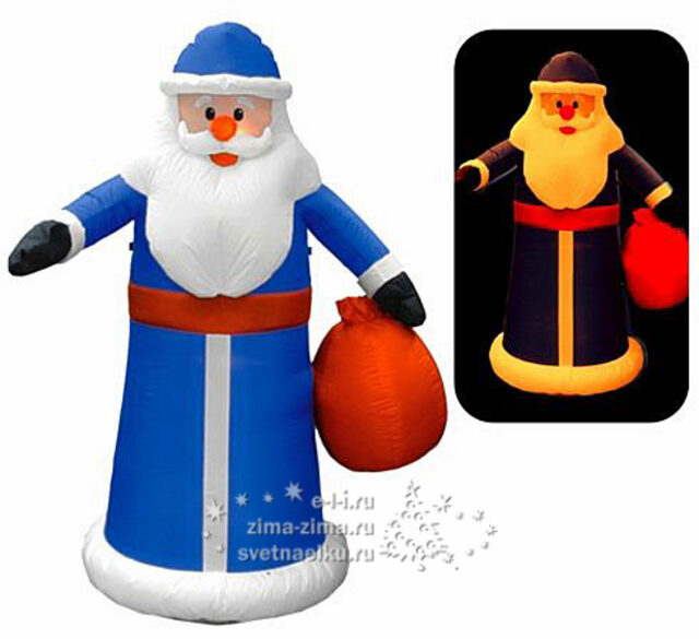 Дед Мороз в синем камзоле (подсветка), 1,8м