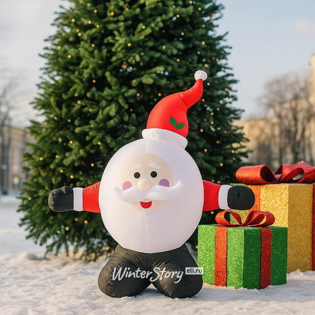 Надувная фигура Дед Мороз-колобок 1.2 м подсветка Торг Хаус