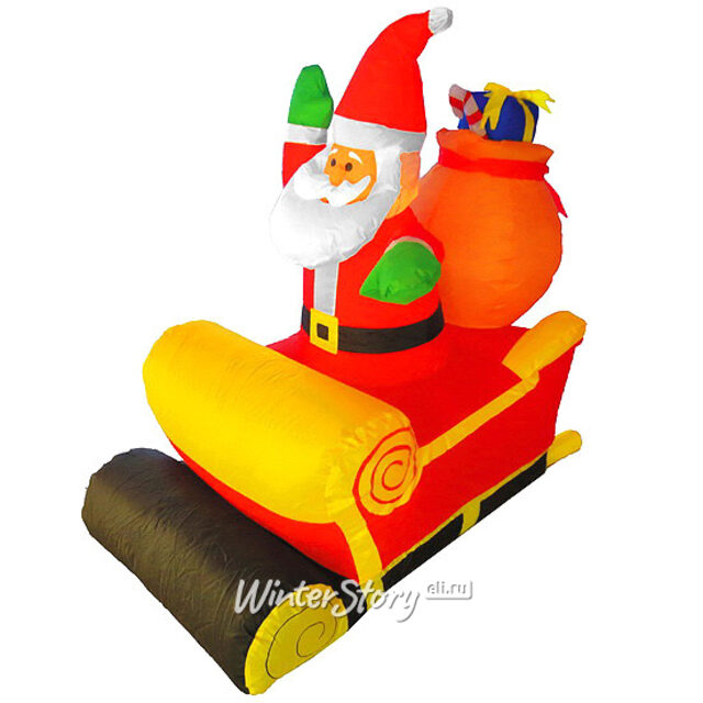 Надувная фигура Дед Мороз на санях 1.2 м подсветка Торг Хаус