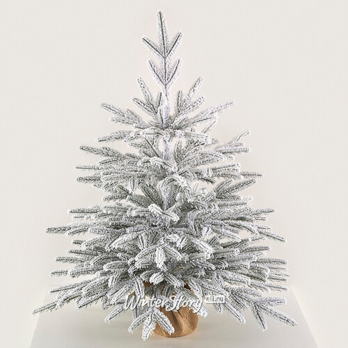 Настольная елка в мешочке Семирамида заснеженная 70 см, ЛИТАЯ 100% Max Christmas