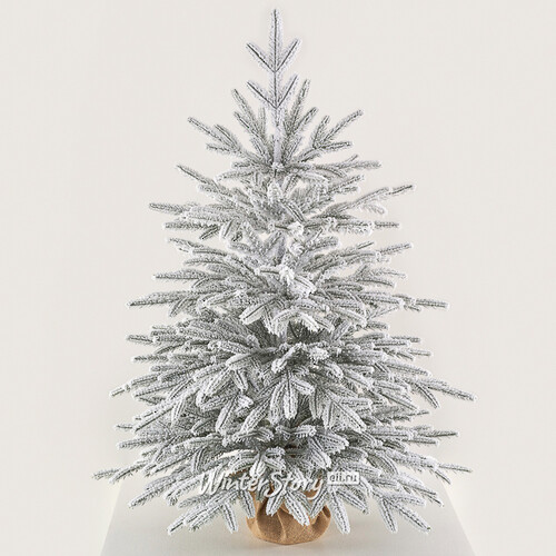 Настольная елка в мешочке Семирамида заснеженная 90 см, ЛИТАЯ 100% Max Christmas