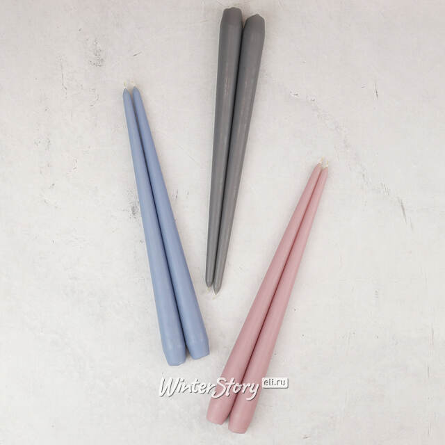 Высокие свечи 40 см Андреа Velvet роза menta, 10 шт Candleslight