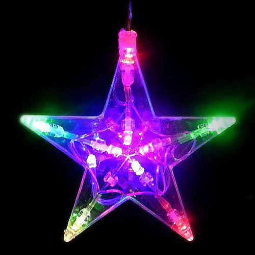 Электрогирлянда Разноцветные Звезды 17 см, 8 звезд, 100 разноцветных LED ламп, 7 м, прозрачный ПВХ, соединяемая, IP44 Царь Елка