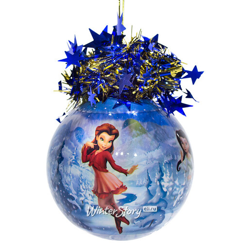 Пластиковый елочный шар Фея Динь-Динь с Подружками - Зима 9.5 см MOROZCO