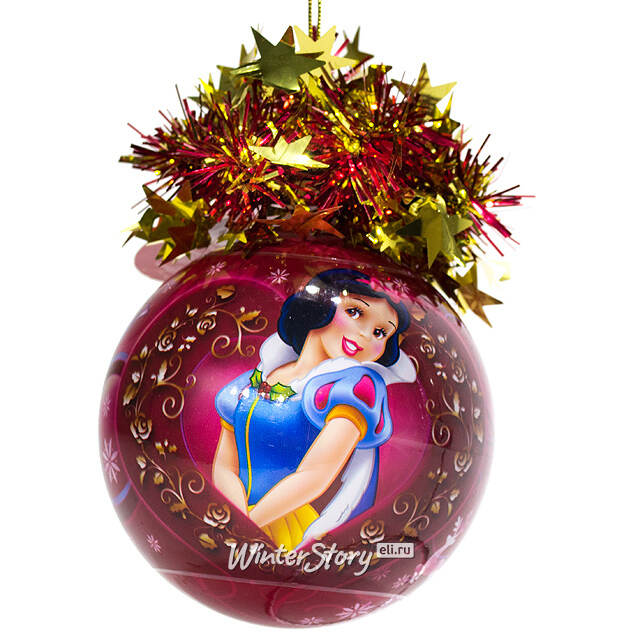 Пластиковый елочный шар Белоснежка 9.5 см MOROZCO