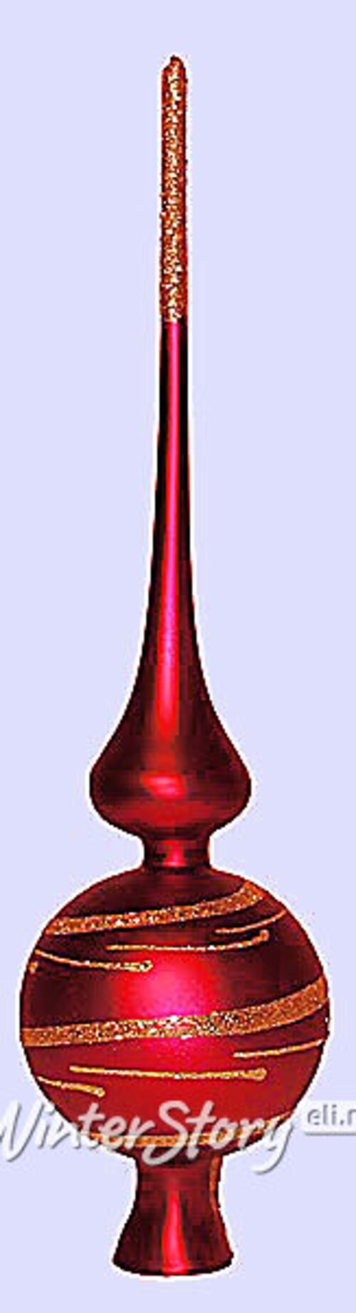 Верхушка Янтарь 28 см красная, стекло Фабрика Елочка