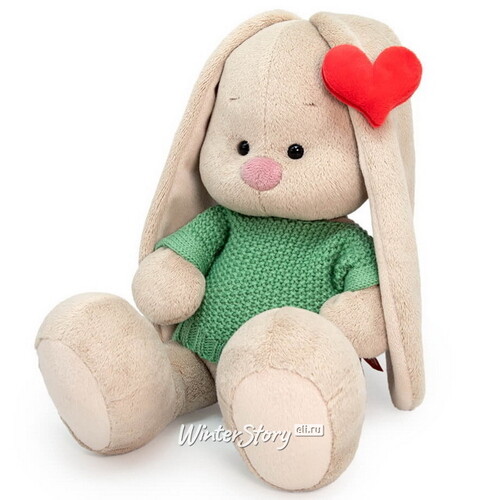 Мягкая игрушка Зайка Ми в свитере и с сердечком на ушке 23 см Budi Basa