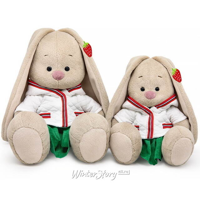 Мягкая игрушка Зайка Ми в курточке и с земляничкой на ушке 23 см Budi Basa