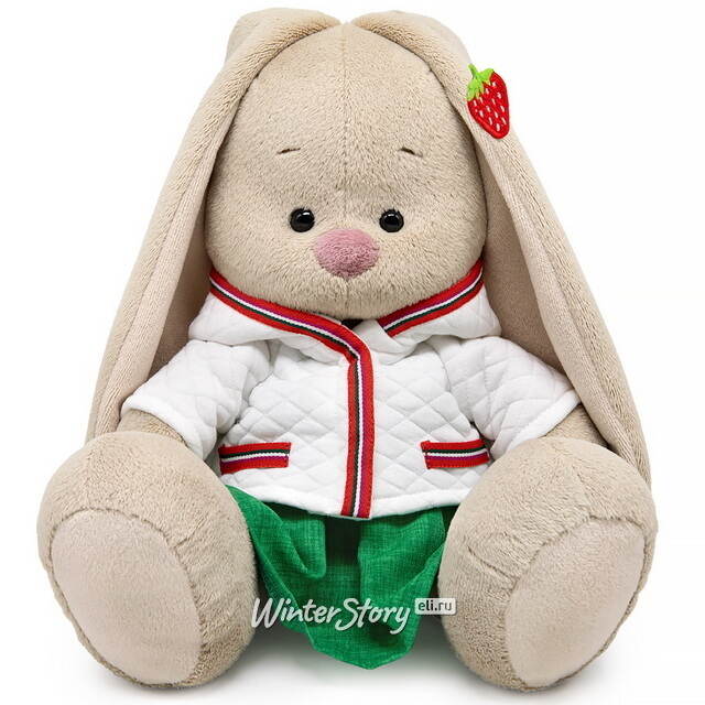 Мягкая игрушка Зайка Ми в курточке и с земляничкой на ушке 23 см Budi Basa