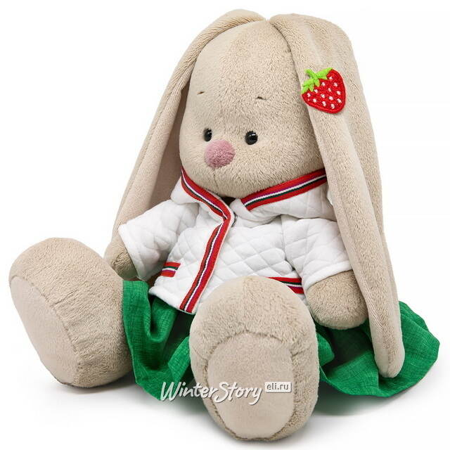 Мягкая игрушка Зайка Ми в курточке и с земляничкой на ушке 23 см Budi Basa