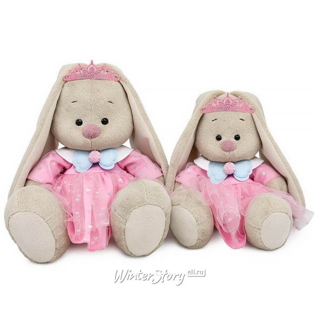 Мягкая игрушка Зайка Ми в платье и розовой диадеме 23 см Budi Basa