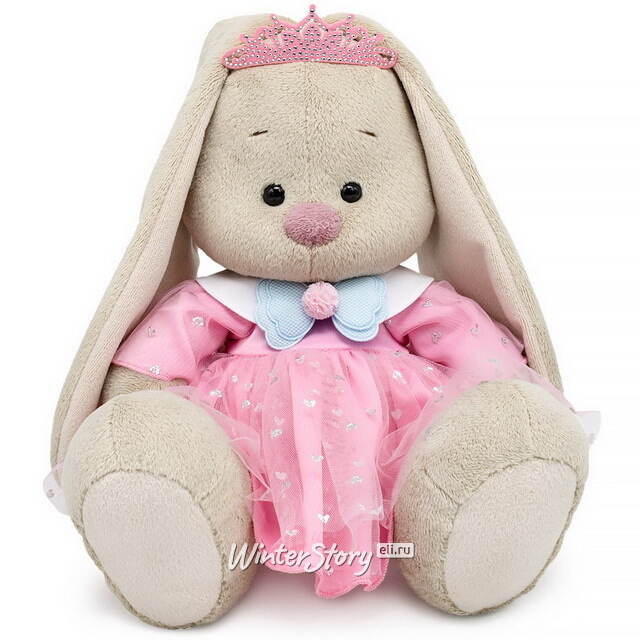 Мягкая игрушка Зайка Ми в платье и розовой диадеме 23 см Budi Basa
