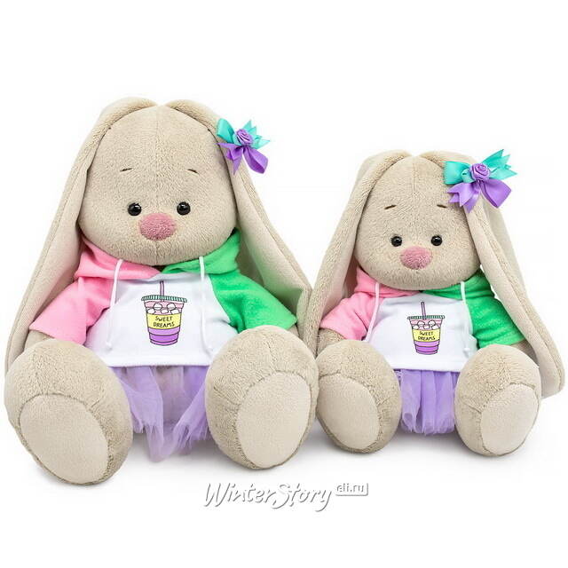 Мягкая игрушка Зайка Ми в свитшоте и юбочке 23 см Budi Basa
