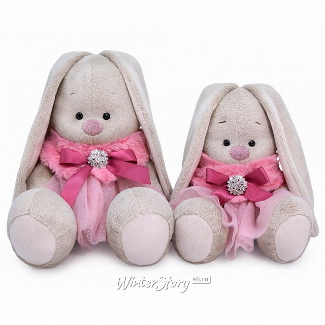 Мягкая игрушка Зайка Ми в меховой горжетке 23 см коллекция Город Budi Basa