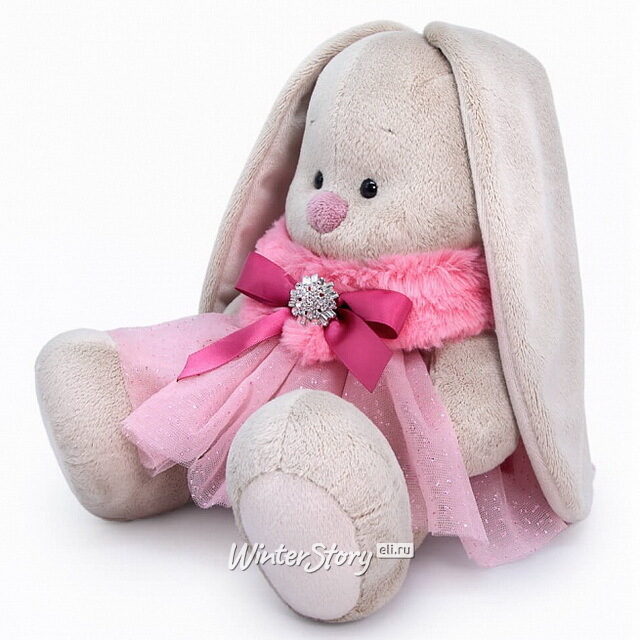Мягкая игрушка Зайка Ми в меховой горжетке 23 см коллекция Город Budi Basa