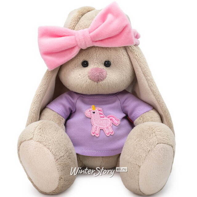 Мягкая игрушка Зайка Ми в повязке и футболке с единорогом 18 см коллекция Город Budi Basa (Буди Баса)