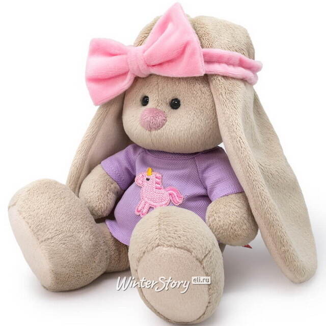 Мягкая игрушка Зайка Ми в повязке и футболке с единорогом 18 см коллекция Город Budi Basa (Буди Баса)