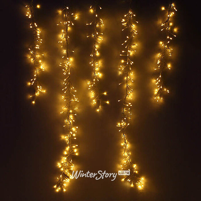 Светодиодная Бахрома Метеор 3*1.4 м, 480 теплых белых LED ламп, прозрачный СИЛИКОН, IP54 BEAUTY LED