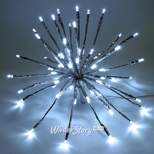 Светодиодный уличный "Ежик", серебряный, 30 см, 64 холодных белых ламп, 24V BEAUTY LED